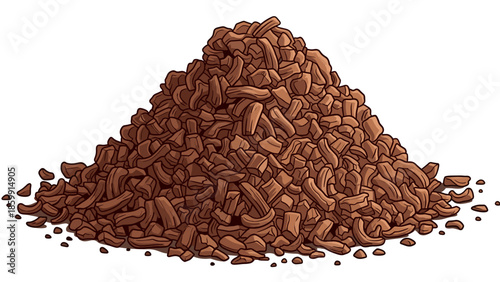 Pile of Chocolate Sprinkles and Shavings Illustration
