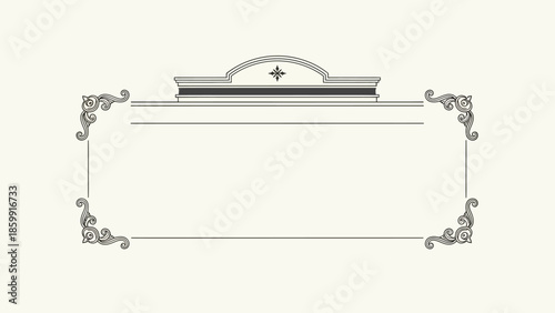装飾的な枠と装飾的な要素を持つ、エレガントでシンプルなデザインの背景.