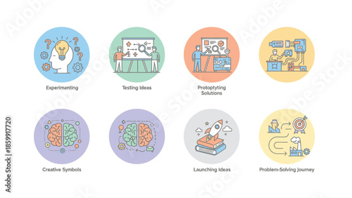 Collection of Business and Idea Generation Icons.