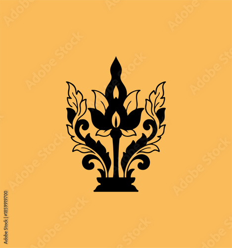 traditional Thailand flower decoration art. Thai art ornament