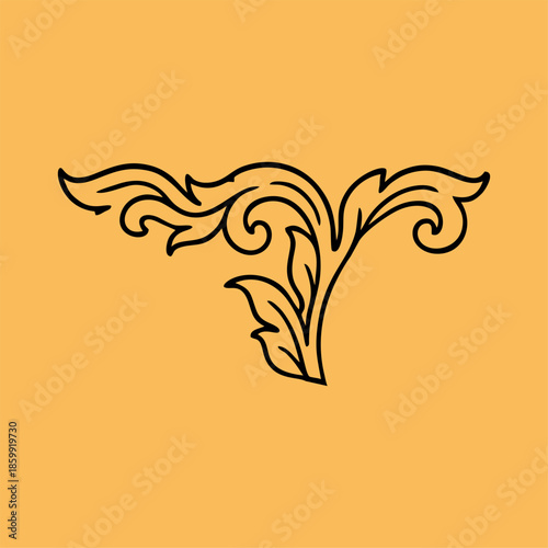 traditional Thailand flower decoration art. Thai art ornament