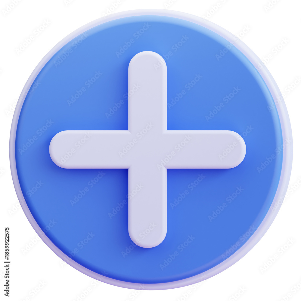 Obraz premium 3D Add Button Icon