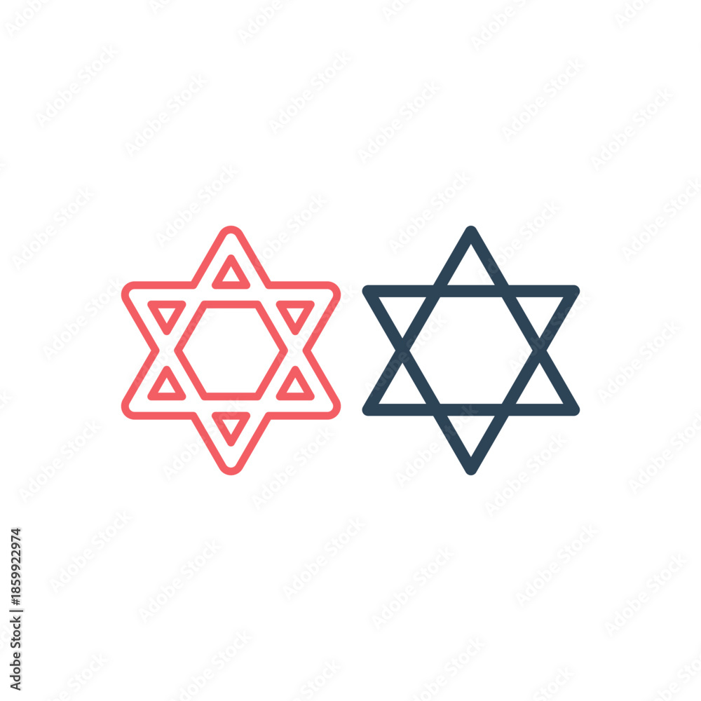 Fototapeta premium David star icons set flat vector template design trendy