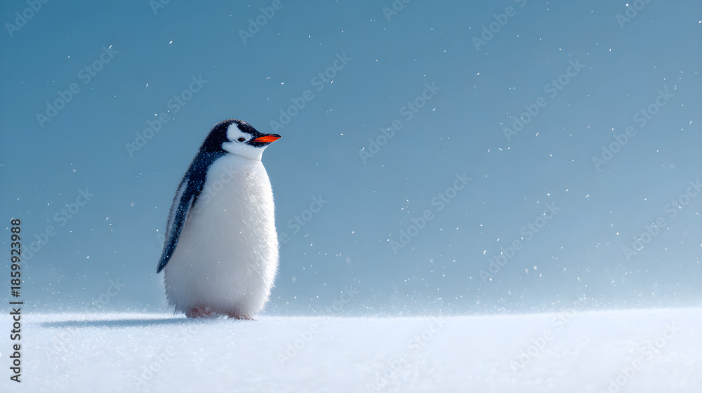 Fototapeta premium penguin on snow