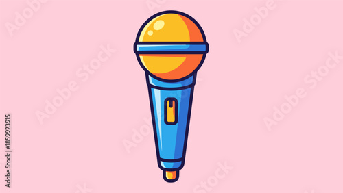 Cartoon Microphone Illustration for Karaoke or Public Speaking.