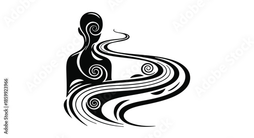 woman silhouette with long hair
