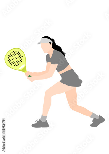 Padel tennis player with racket