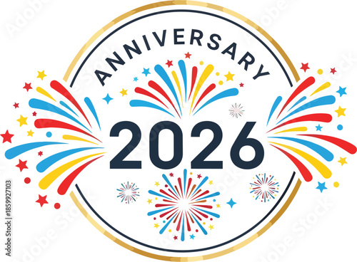 Happy New Year hasil akhir 75 Celebration with Fireworks and Stars at Night