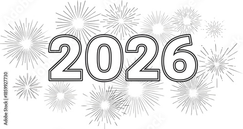 Happy new year fireworks explode in night sky with hasil akhir 95