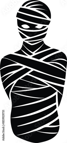 Silhouette Of Mummy Wrapped