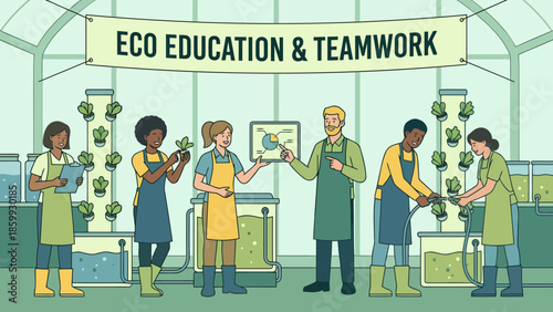 Eco Education And Teamwork In Laboratory Kitchen.