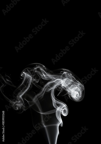Thick white vapor swirling and rolling across a completely isolated black background, creating an abstract and mysterious texture effect, isolation, flow, atmospheric