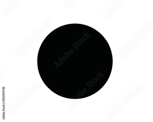 Círculo sólido negro aislado sobre fondo blanco, forma geométrica simple con fondo transparente simulado.