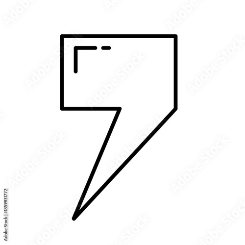 comma vector on white background