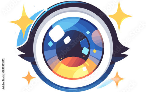 반짝이는 눈동자 일러스트, 투명하고 반짝이는 효과와 함께 시선을 사로잡는 디자인