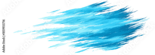 흰색 배경에 푸른색 추상적인 붓 터치 효과, 투명하고 역동적인 디자인 요소