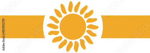 투명한 배경에 노란색 태양 일러스트, 밝고 긍정적인 느낌을 주는 디자인 요소