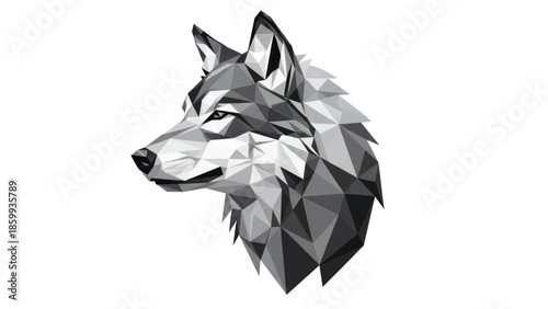 Geometric Low-Poly Wolf Head Illustration for Modern Design and Art.