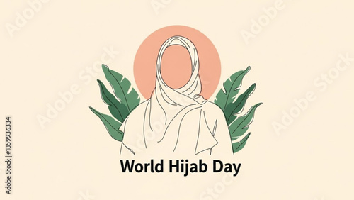 A woman wearing a hijab surrounded by leaves on World Hijab Day