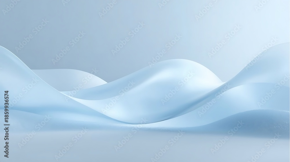 Obraz premium Soft blue waves on a serene light blue background
