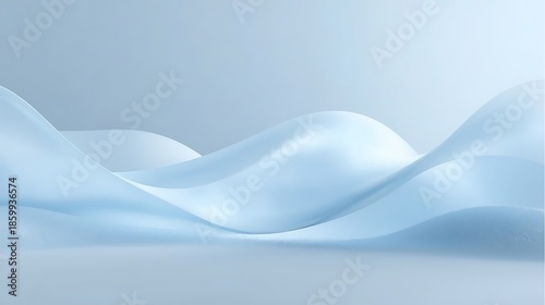 Soft blue waves on a serene light blue background
