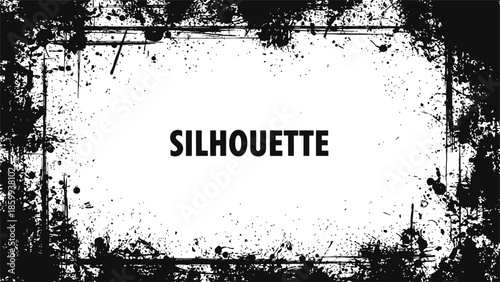 Black And White Grunge Frame Dark Splatter