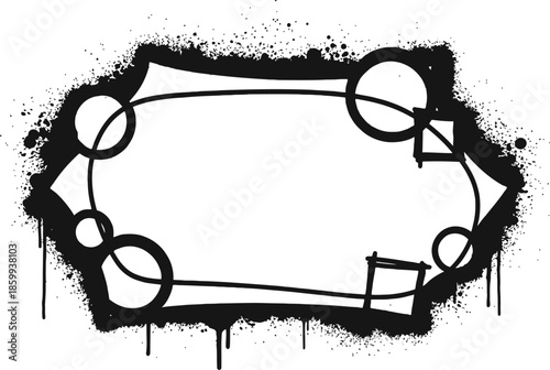 Black Graffiti Frame Dark Splash Edged Border