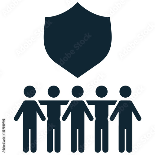 Community security icon vector for safe environments. Ideal for illustrating protection, gated areas, peace, and social stability.