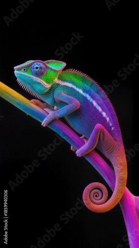 Chameleon on a tree branch