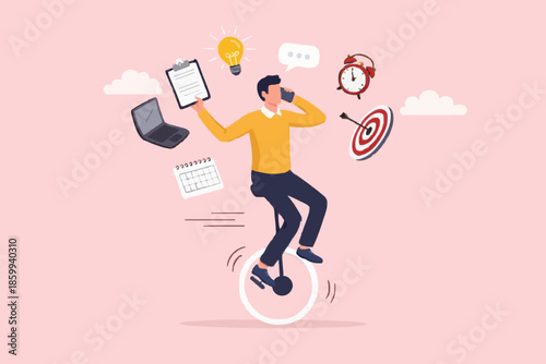 Busy Person Balancing Work Life