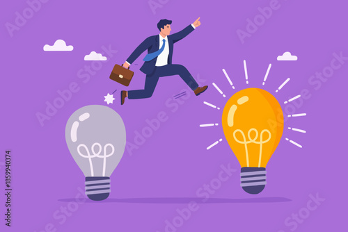 Business man with bright idea