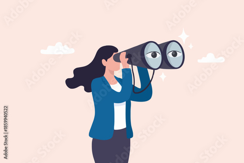 Woman Looking Through Binoculars