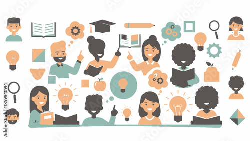 Diverse Group of People Engaged in Learning and Teaching Activities.