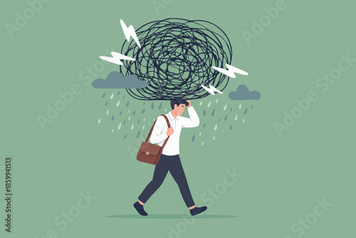 Man with problems and stress