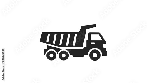 Dump Truck Silhouette Graphic Illustration.