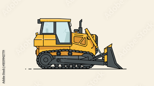 Yellow Bulldozer Heavy Machinery Equipment 2.