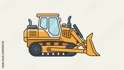 Yellow Bulldozer Heavy Machinery Equipment.