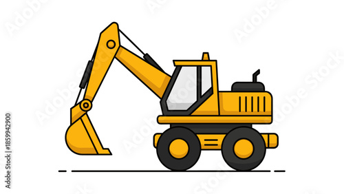 Yellow Excavator Machine Heavy Equipment 16.