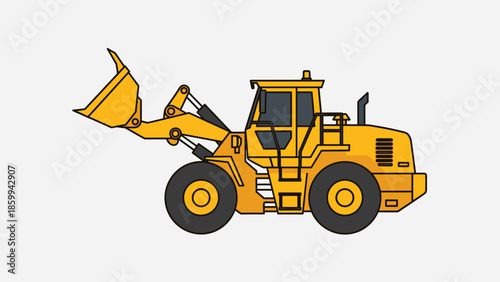 Yellow Front End Loader Illustration 7.