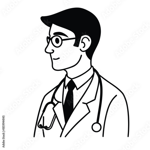 Doctor silhouette collection. Medical officer silhouette vector illustration isolated on a white background.