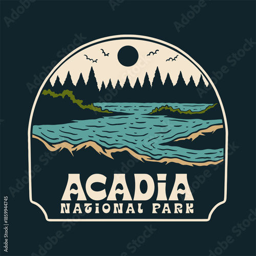 ACADIA NATIONAL PARK BADGE VECTOR LOGO