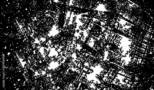 Minimalist Abstract Black and White Grunge Texture Vector Design with Dust, Scratches, Grainy Noise and Raw Distressed Visual Effects.