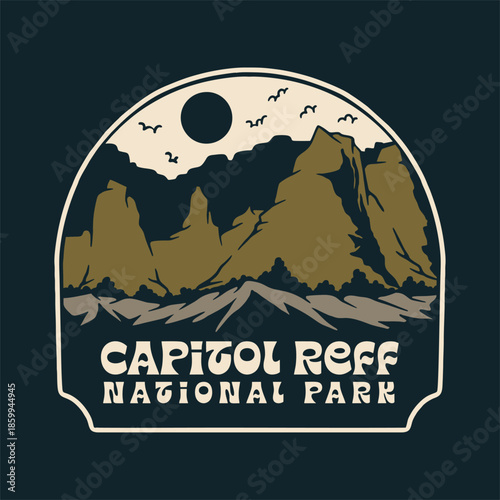 CAPITOL REFF RESORT NATIONAL PARK BADGE VECTOR LOGO