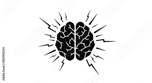 Symbol of brilliant idea, innovation, and mental energy with radiating lines