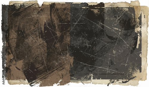 Minimalist Abstract Black and White Grunge Texture Vector Design with Dust, Scratches, Grainy Noise and Raw Distressed Visual Effects.