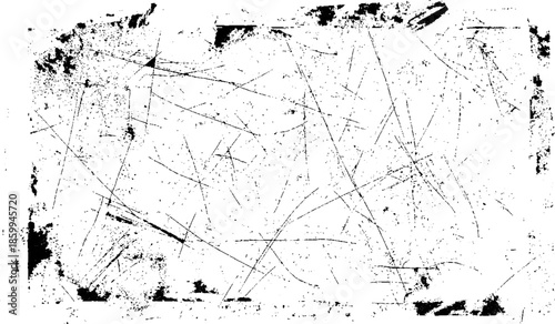 Minimalist Abstract Black and White Grunge Texture Vector Design with Dust, Scratches, Grainy Noise and Raw Distressed Visual Effects.