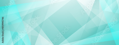 Abstract teal background suitable for web design, presentations, and digital art projects. Features translucent geometric shapes overlapping in a harmonious pattern