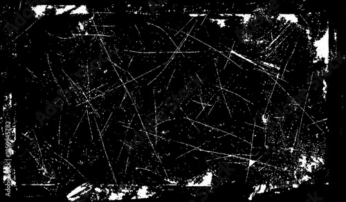 Minimalist Abstract Black and White Grunge Texture Vector Design with Dust, Scratches, Grainy Noise and Raw Distressed Visual Effects.