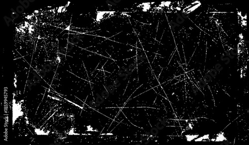 Minimalist Abstract Black and White Grunge Texture Vector Design with Dust, Scratches, Grainy Noise and Raw Distressed Visual Effects.