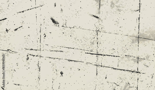 Minimalist Abstract Black and White Grunge Texture Vector Design with Dust, Scratches, Grainy Noise and Raw Distressed Visual Effects.